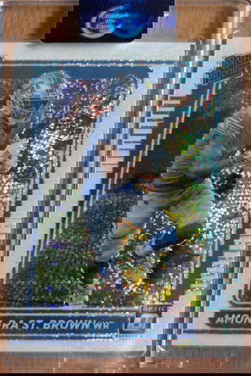 Amon-ra St. Brown 2021 Optic Rated Rookie White Sparkle SP RC