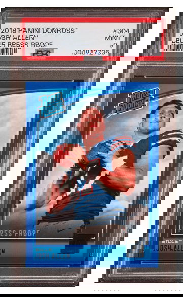 2018 Donruss Josh Allen Blue Rated Rookie PSA 9 Mint Buffalo Bills