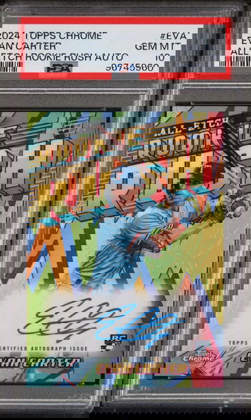 2024 Topps Chrome Chrome All Etch Rookie Rush Autographs Evan Carter #EVA /89 PSA 10