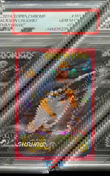 2024 Topps Chrome Jackson Chourio Rookie Red Raywave PSA 10