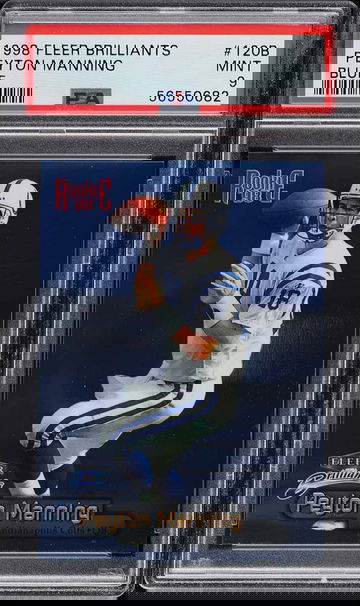 1998 Fleer Brilliants Peyton Manning Blue Parallel Rookie RC PSA 9 Mint