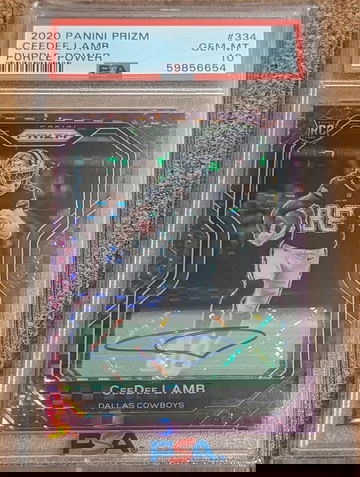 2020 Prizm 🏈 CeeDee Lamb Purple Power PSA 10 Rookie Auto /49 Cowboys RC SP 🔥