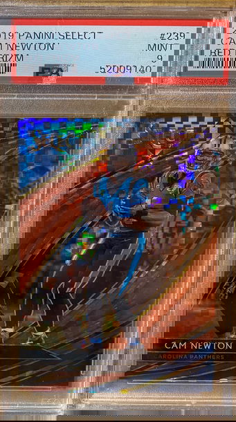 2019 Panini Select Cam Newton Red Prizm PSA 9 Mint