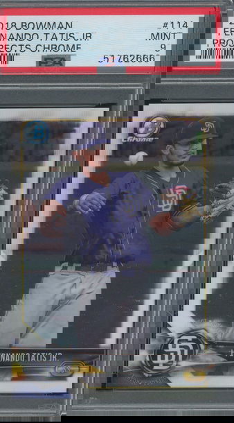 2018 Bowman Prospects Chrome Fernando Tatis Jr. RC #114 PSA 9 Mint Padres