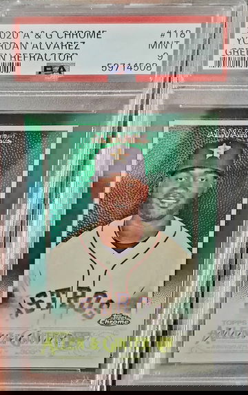 2020 Topps Allen & Ginter Chrome Yordan Alvarez Green 14/99