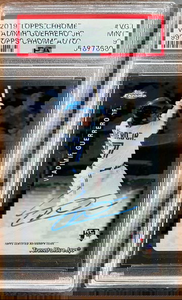 2019 Topps Chrome ‘99 Auto /99 Vladimir Guerrero Jr. PSA 9