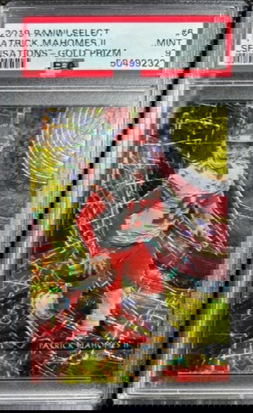 2019 Panini Select Sensations #6 Gold Prizm /10 SSP Patrick Mahomes PSA 9 Mint