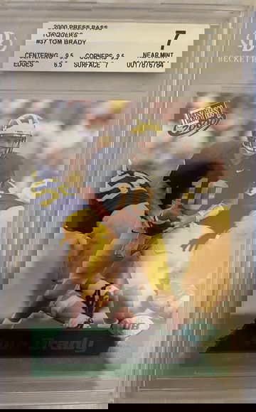 2000 Press Pass Blue Torquers Tom Brady Rookie Card BGS 7