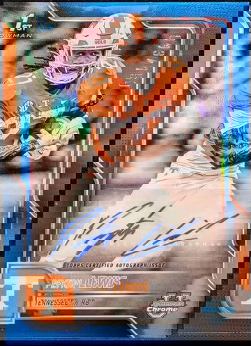 2025 Bowman Chrome University Prospect Autograph Blue #BCA-PLE Peyton Lewis /150