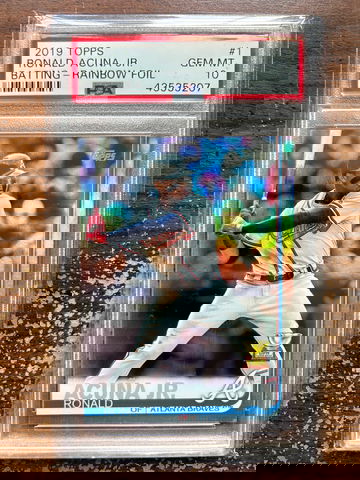 2019 Topps 1 Ronald Acuna Jr. Batting-Rainbow Foil PSA 10