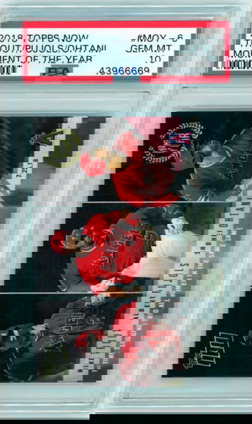 2018 Topps Now #MOY-6 Trout/Pujols/Ohtani Moment of the Year PSA 10 GEM MINT!