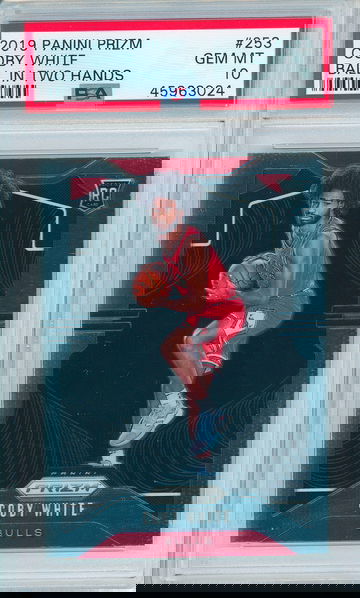 Coby White 2019 Prizm Variation Rookie - Ball in Two Hands (Slab #3024)