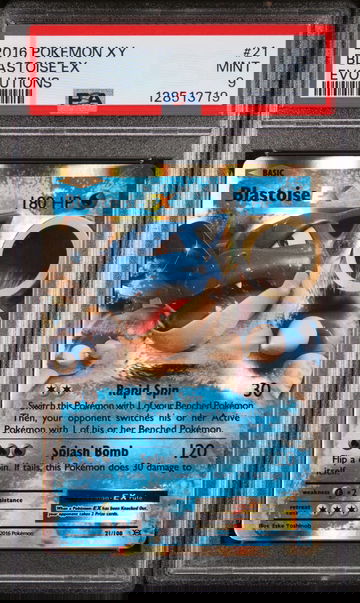 2016 Pokemon XY Evolutions Blastoise Ex #21 /108 PSA 9