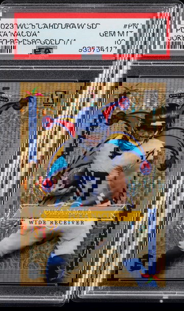 2023 Wild Card 5 Card Draw SD Puka Nacua Joker Promo Pulsar Foil Gold 1/1