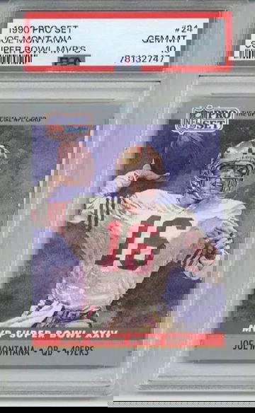 1990 PRO SET SUPER BOWL MVP'S #24 JOE MONTANA SAN FRANCISCO 49ERS PSA 10