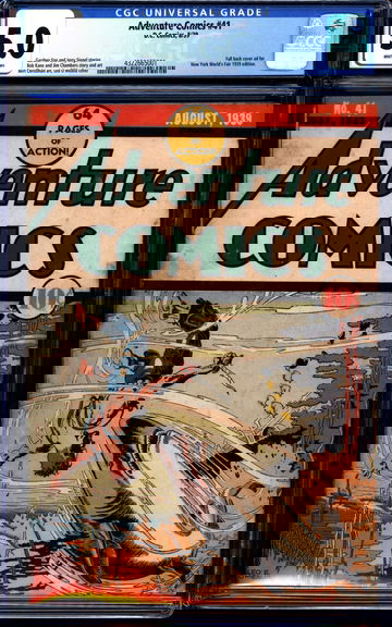 Adventure Comics #41 (1939) CGC 5.0 -- White Pages; Early Sandman story; WF ad