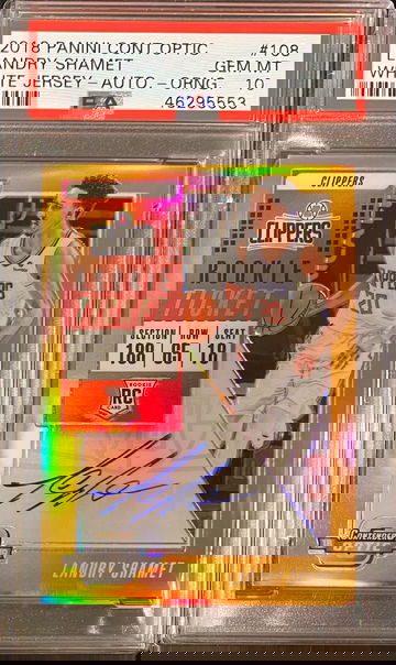 2018 Contenders Landry Shamet Orange Prizm Auto #’d / 25 PSA 10 