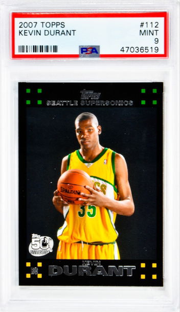 2007 Topps Kevin Durant rookie PSA 9