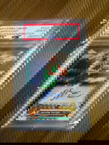 2023 Topps Chrome Jayson Tatum Black Wave Auto Refractor /10 PSA 10 #CGJT
