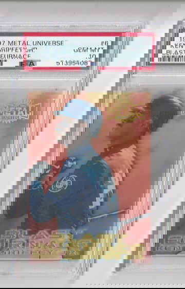 PSA 10 GEM MINT 1997 METAL UNIVERSE BLAST FURNACE KEN GRIFFEY JR CARD IS #6