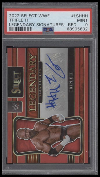 Triple H 2022 Panini Select WWE Legendary Signatures Red #LSHHH PSA 9