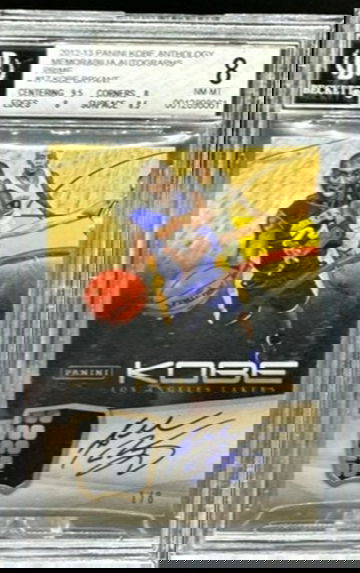 2012-13 Panini Kobe Anthology Memorabilia Autographs 1/8 BGS 8 Auto 10 #17 SSP