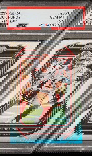 PSA 10 2022 Panini Prizm Brock Purdy Silver Prizm Rookie RC #353