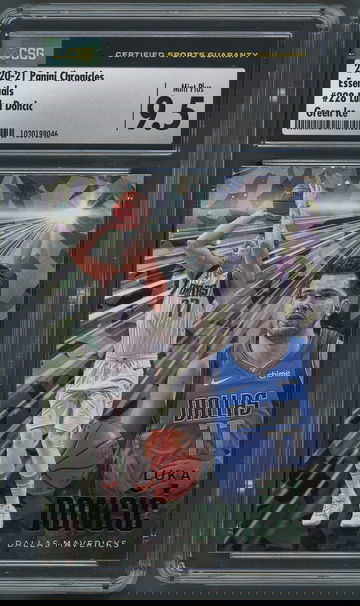 2020-21 Chronicles Essentials Luka Doncic #228 Fanatics Green Ice - CSG 9.5