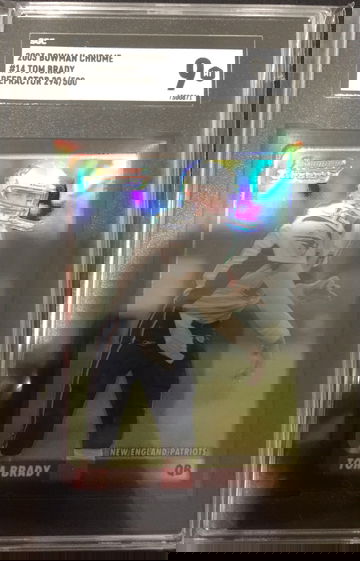 SGC 9 2003 Bowman Chrome Tom Brady refractor /500