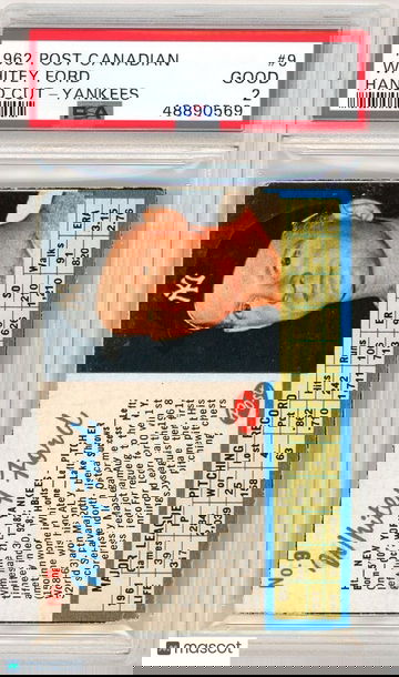 1962 Post Cereal Whitey Ford Hand Cut #9 PSA 2 P1345