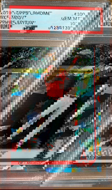 2019 Topps Chrome Sapphire Mike Trout pSA 10