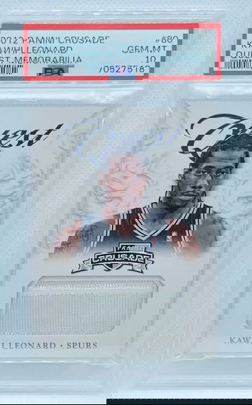 KAWHI LEONARD 2012-13 PANINI CRUSADE QUEST JERSEY ROOKIE RC #80 PSA 10 GEM MINT!