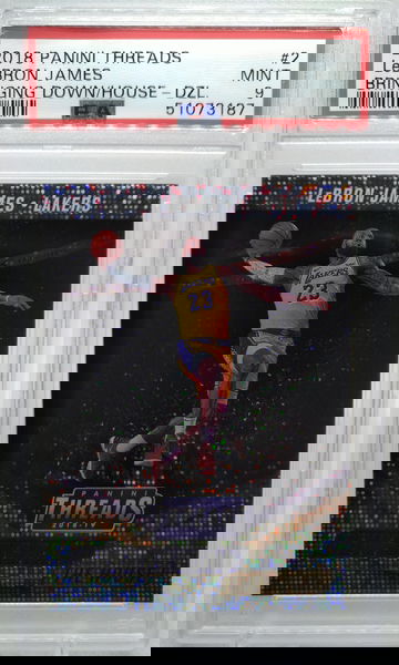 2018 Panini Threads Bringing Down The House Dazzle LeBron James #2 PSA 9