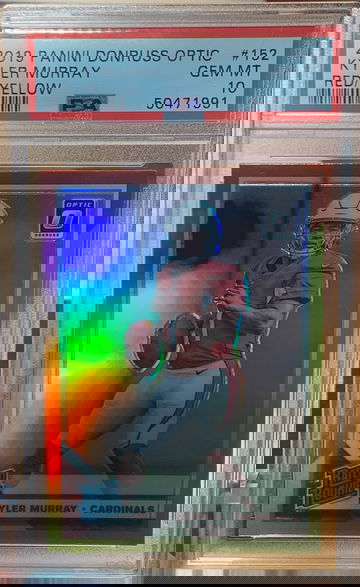 2019 Kyler Murray Panini Donruss Optic Red/Yellow Prizm Rookie Card #152 PSA 10 GEM-MT