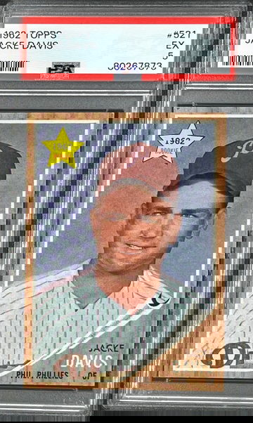 1962 Topps Jacke Davis # 521 high number PSA 5