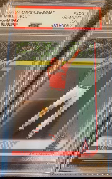 2019 Topps Chrome Mike Trout Jumping PSA 10