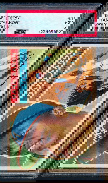 1956 Topps Hank Aaron GB #31 PSA 5 + Centered, looks much better