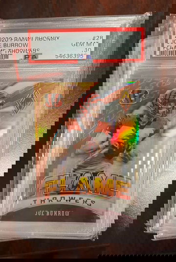 2020 Panini Phoenix Joe Burrow Flame Throwers PSA 10