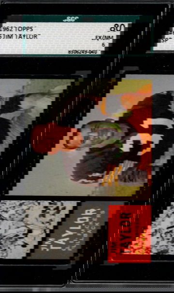 1962 Topps Football #66 Jim Taylor SGC 80 EX/NM 6