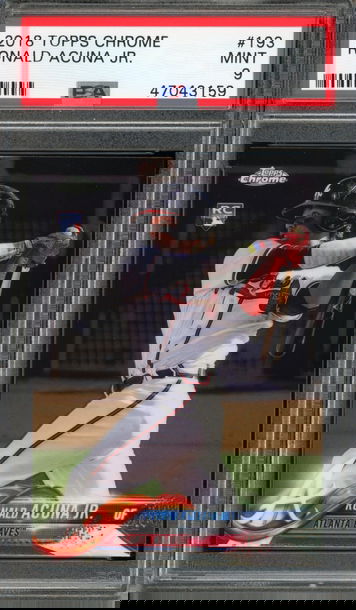 2018 Topps Chrome Ronald Acuna Jr, Rookie Card# 193 PSA 9 - MINT