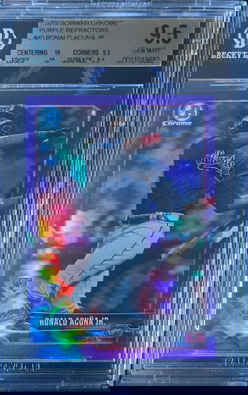 2018 Bowman Chrome Purple Refractor Ronald Acuna Jr. Rookie /250 BGS 9.5 Gem Mint