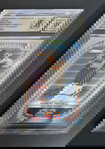 Robert Hassell III Autographed 2021 Bowman Chrome Scouts Top 100 Refactor! 10 Grade Auto!