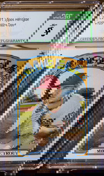 2021 Topps Heritage Mike Trout #169 CSG Mint 9 Los Angeles Angels