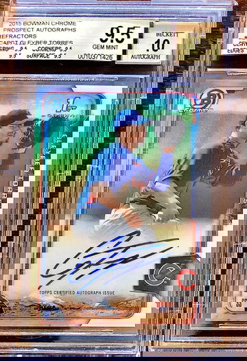 2015 Bowman Chrome Gleyber Torres Refractor Auto #/499 BGS True Gem 9.5/10