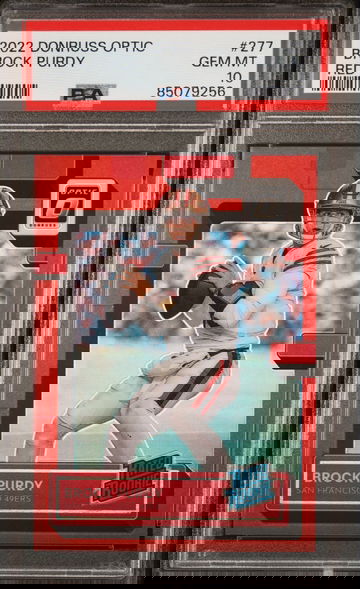 2022 Donruss Optic Brock Purdy Rated Rookie Red Prizm 35/99 PSA 10! POP 24!