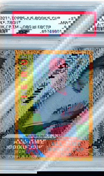 2021 Topps A/S Rookie Cup #3 Mike Trout A/T RK.CP.TM-Orange Holofractor PSA 9 MINT!