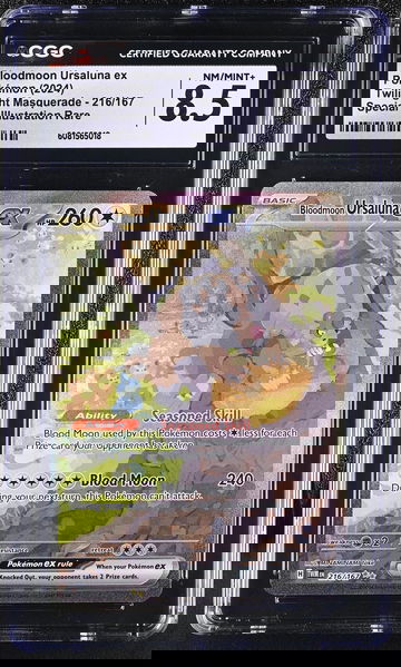 2024 Pokemon #216 Bloodmoon Ursaluna ex Twilight Masquerade CGC 8.5