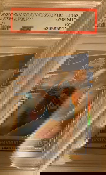 2020 Panini Optic Justin Herbert RC Holo Prizm PSA 10