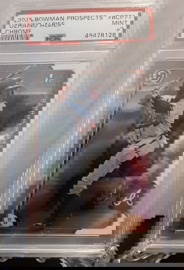 2015 1st Bowman Chrome Ozzie Albies PSA 9 Mint BCP71 Braves