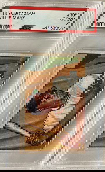 1951 Bowman Willie Mays RC #305.  PSA 2